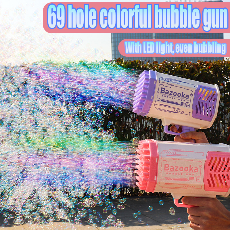69 Hole LED Bazooka Bubble Machine
